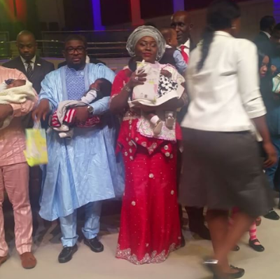 Emem Isong and Husband dedicate their twins
