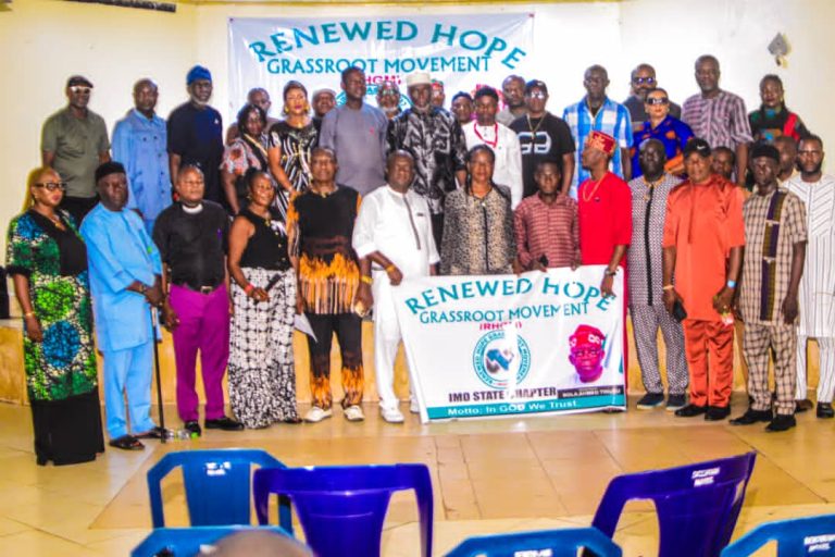 RENEWED HOPE GRASSROOT MOVEMENT  UNVEILS ITS PLANS OF GALVANIZING NIGERIANS TOWARDS SOCIO-POLITICAL AND ECONOMIC DEVELOPMENT